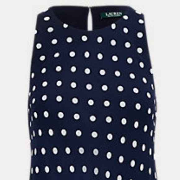 NEW Lauren Petite Polka-Dot Dress - Picture 5 of 5